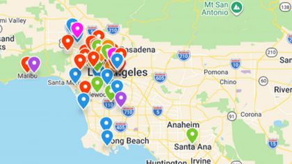 Carte intéractive - Les films de Los Angeles